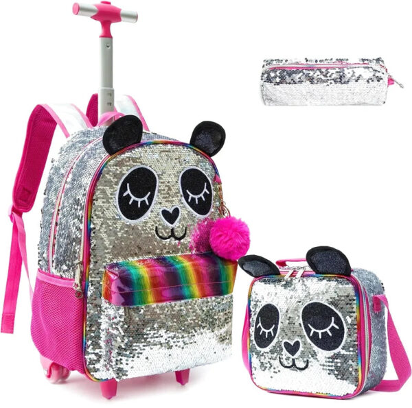 cartable fille cp paillettes argent rouge 9